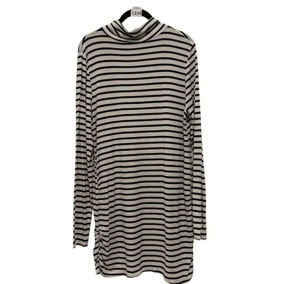 Old Navy Dress, Striped, Turtle Neck, Old Navy, L, White & Blue - Picture 3 of 3